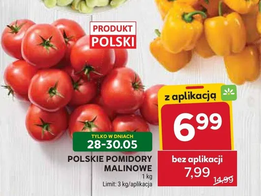 Pomidory malinowe polskie promocja w Stokrotka