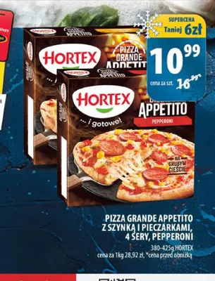Pizza mrożona Grande Appetito Pepperoni Hortex promocja w Arhelan