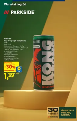 Napój energetyczny Kong Strong Parkside promocja w Lidl