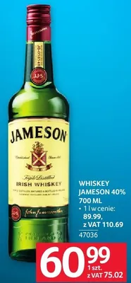 Whisky Jameson 40% 47036 promocja w Selgros