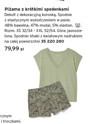 Piżama z krótkimi spodenkami promocja w Tchibo