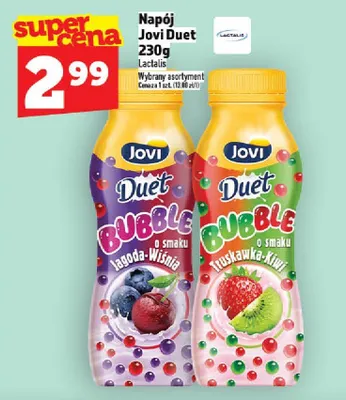 Napój Jovi Duet Bubble jagoda-wiśnia Lactalis promocja w TOPAZ