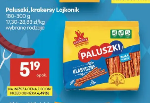 Krakersy Lajkonik promocja w Delikatesy Centrum