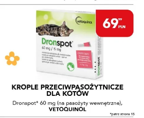 Krople przeciwpasożytnicze dla kotów Dronspot 60 mg promocja w Aquael zoo