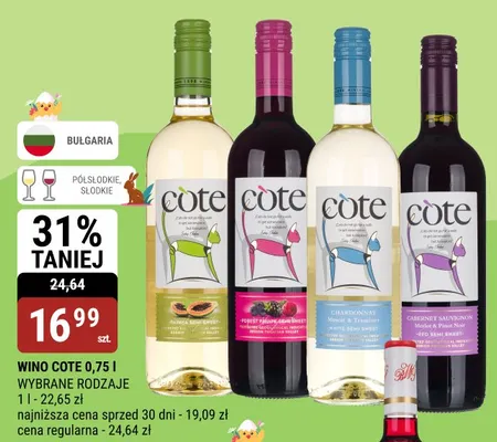 Wino Cote wybrane rodzaje promocja w bi1