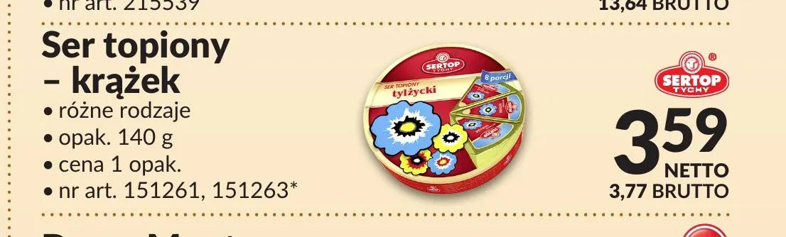 Ser topiony krążek Sertop promocja w Makro