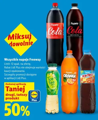 Napój Freeway Ice Tea Peach Zero promocja w Lidl