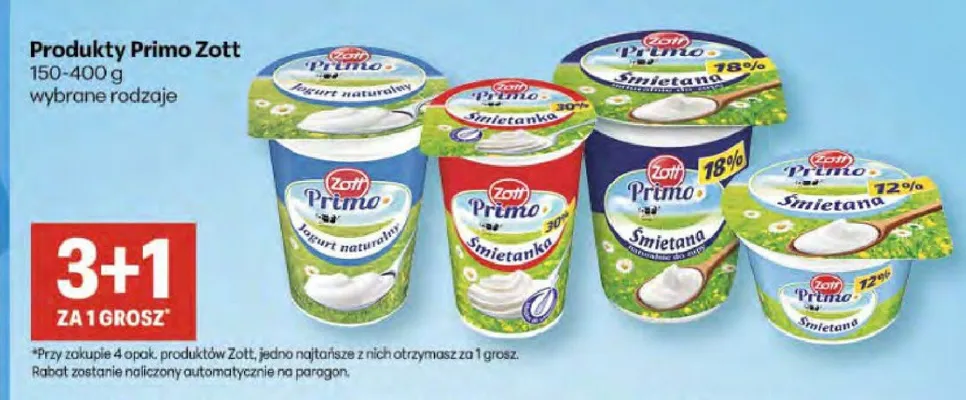Jogurt naturalny Zott Primo promocja w Delikatesy Centrum