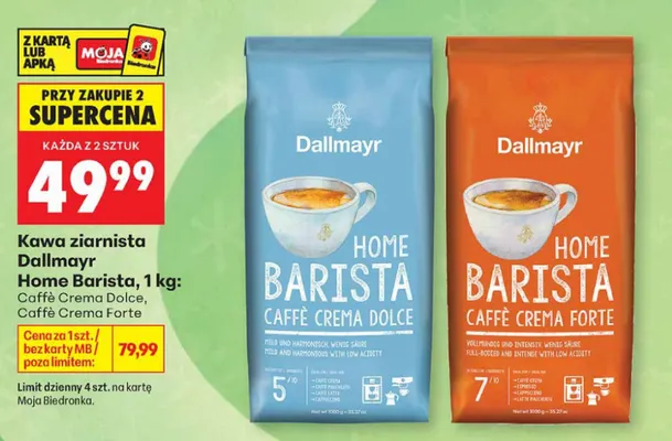 Kawa ziarnista Dallmayr Home Barista Caffè Crema Forte promocja w Biedronka