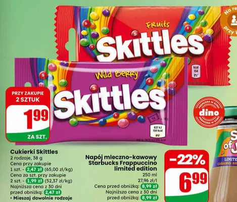 Cukierki Skittles Fruits promocja w Dino