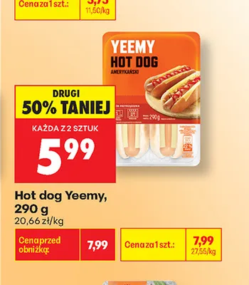 Hot dog Yeemy promocja w Biedronka