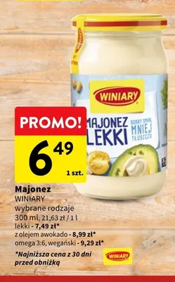 Majonez Lekki Winiary promocja w Intermarche