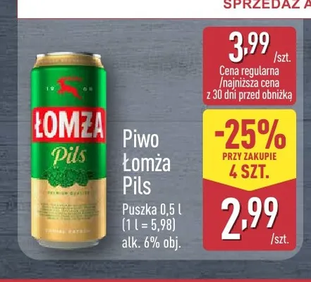 Piwo Łomża Pils promocja w Aldi
