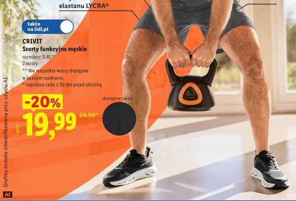 Szorty funkcjonalne męskie Crivit promocja w Lidl