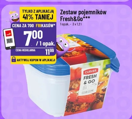 Zestaw pojemników Fresh&Go Curver promocja w POLOmarket