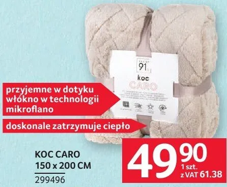 Koc Caro 150 x 200 cm promocja w Selgros