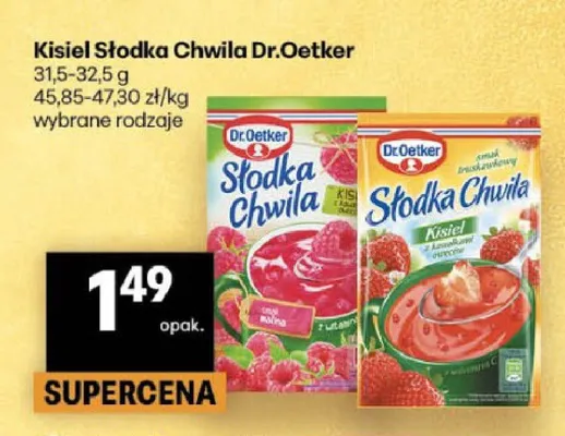 Kisiel o smaku malinowym Słodka Chwila Dr. Oetker promocja w Delikatesy Centrum
