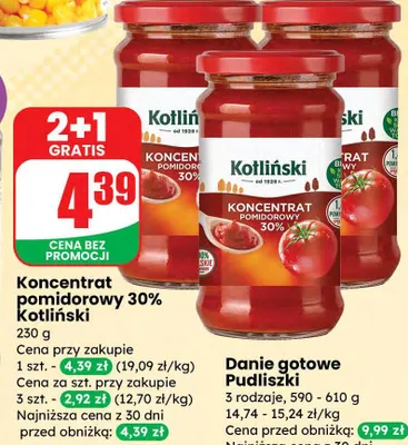 Koncentrat pomidorowy 30% promocja w Dino