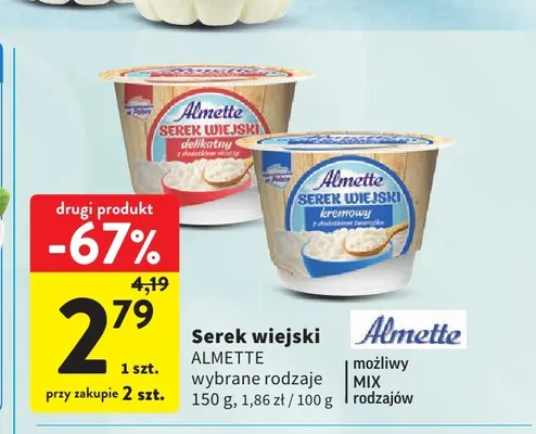 Serek wiejski Almette promocja w Intermarche