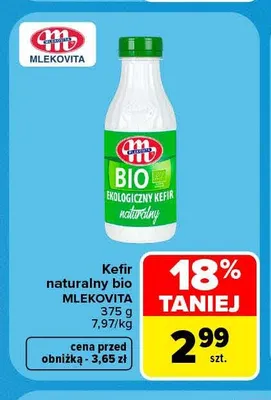 Kefir naturalny bio Mlekovita promocja w Carrefour