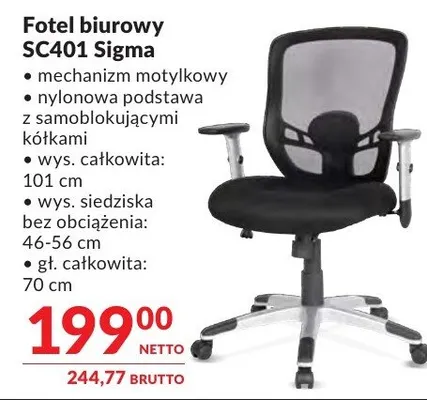 Fotel biurowy SC401 Sigma promocja w Makro
