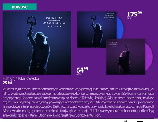 Płyta CD Patrycja Markowska 25 lat 2CD promocja w Empik