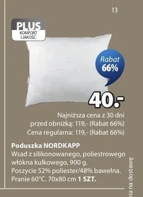 Poduszka NORDKAPP 70x80cm promocja w Jysk