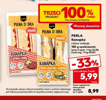 Kanapka z szynką i serem Perla Pełna Dobra promocja w Kaufland