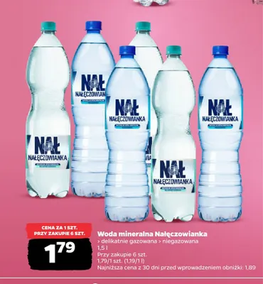 Woda mineralna niegazowana Nałęczowianka promocja w Netto