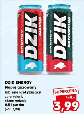 Napój gazowany lub energetyzujący zero kalorii, różne rodzaje promocja w Kaufland