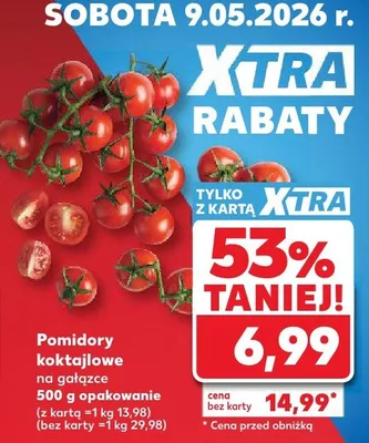 Pomidory koktajlowe na gałązce promocja w Kaufland