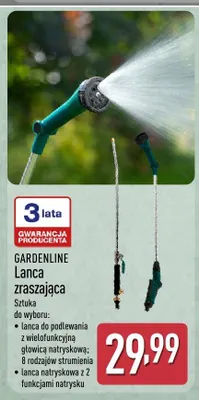Lanca do podlewania z wielofunkcyjną głowicą natryskową GARDENLINE promocja w Aldi