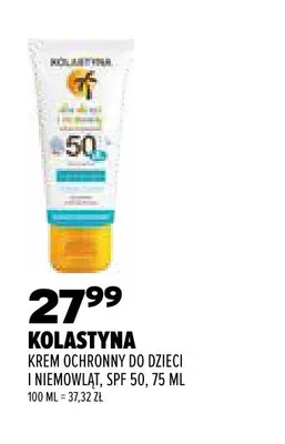 Krem ochronny dla dzieci i niemowląt Kolastyna SPF 50 promocja w Drogerie Natura