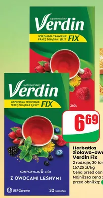 Herbatka ziołowo-owocowa Fix promocja w Dino