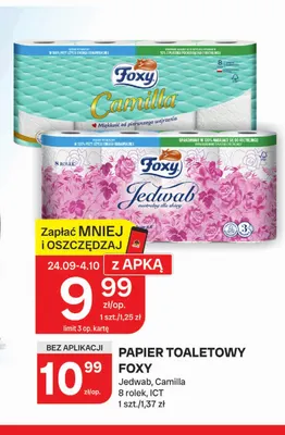 Papier toaletowy Foxy Jedwab 8-pak promocja w Chorten