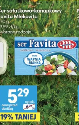 Ser sałatkowo-kanapkowy Favita Mlekovita promocja w Delikatesy Centrum