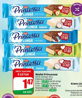 Wafel Princessa Longa Mleczna promocja w Dino