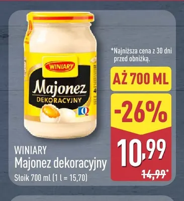 Majonez dekoracyjny Winiary promocja w Aldi
