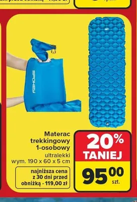 Materac trekkingowy 1-osobowy Spokey ultralekki promocja w Carrefour