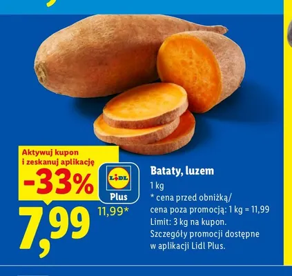 Bataty luzem promocja w Lidl