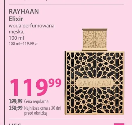 Woda perfumowana męska Elixir Rayhaan promocja w Hebe