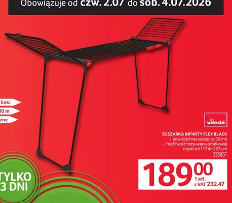 Suszarka do ubrań Vileda Infinity Flex Black promocja w Selgros