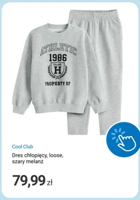 Dres chłopięcy Cool Club loose szary melanż promocja w Smyk