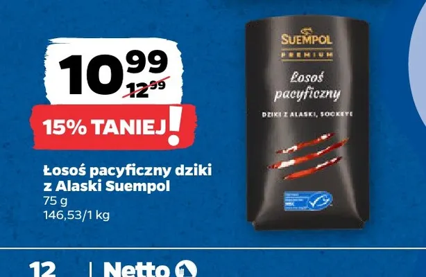 Łosoś pacyficzny dziki z Alaski Suempol promocja w Netto