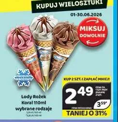 Lody Rożek Koral promocja w Delfin