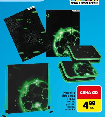 Kolekcja chłopięca Piłka Starpak worek piórnik teczka saszetka promocja w Carrefour