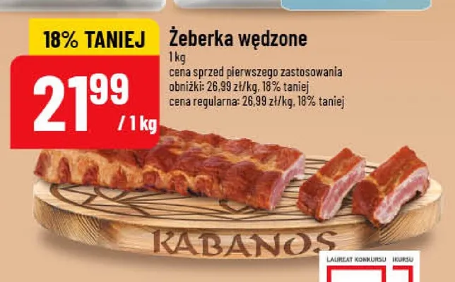 Żeberka wędzone Kabanos promocja w POLOmarket