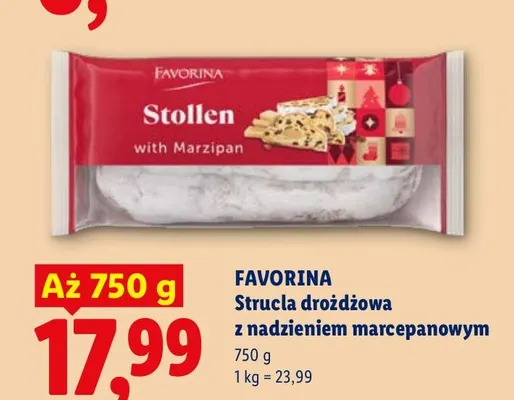 Strucla drożdżowa z nadzieniem marcepanowym Favorina promocja w Lidl