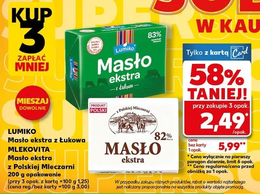 Masło ekstra z Łukowa promocja w Kaufland