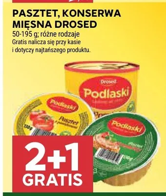 Pasztet konserwa mięsna Drosed Podlaski promocja w Stokrotka